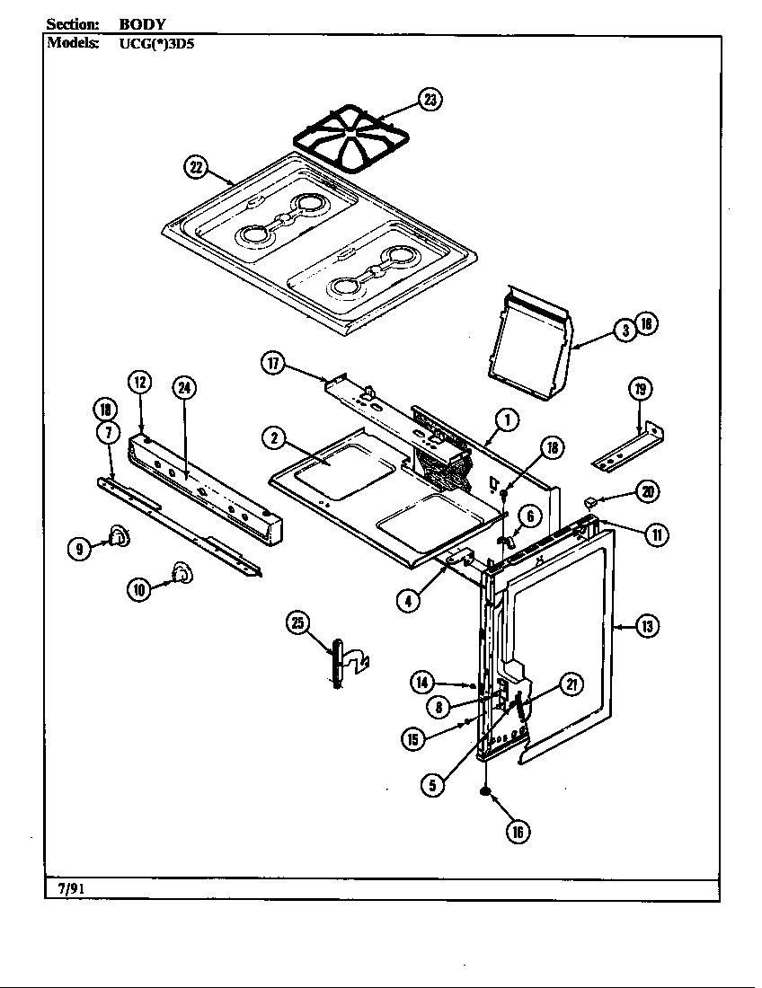 Crosley UCGW3D5NW-AD body diagram