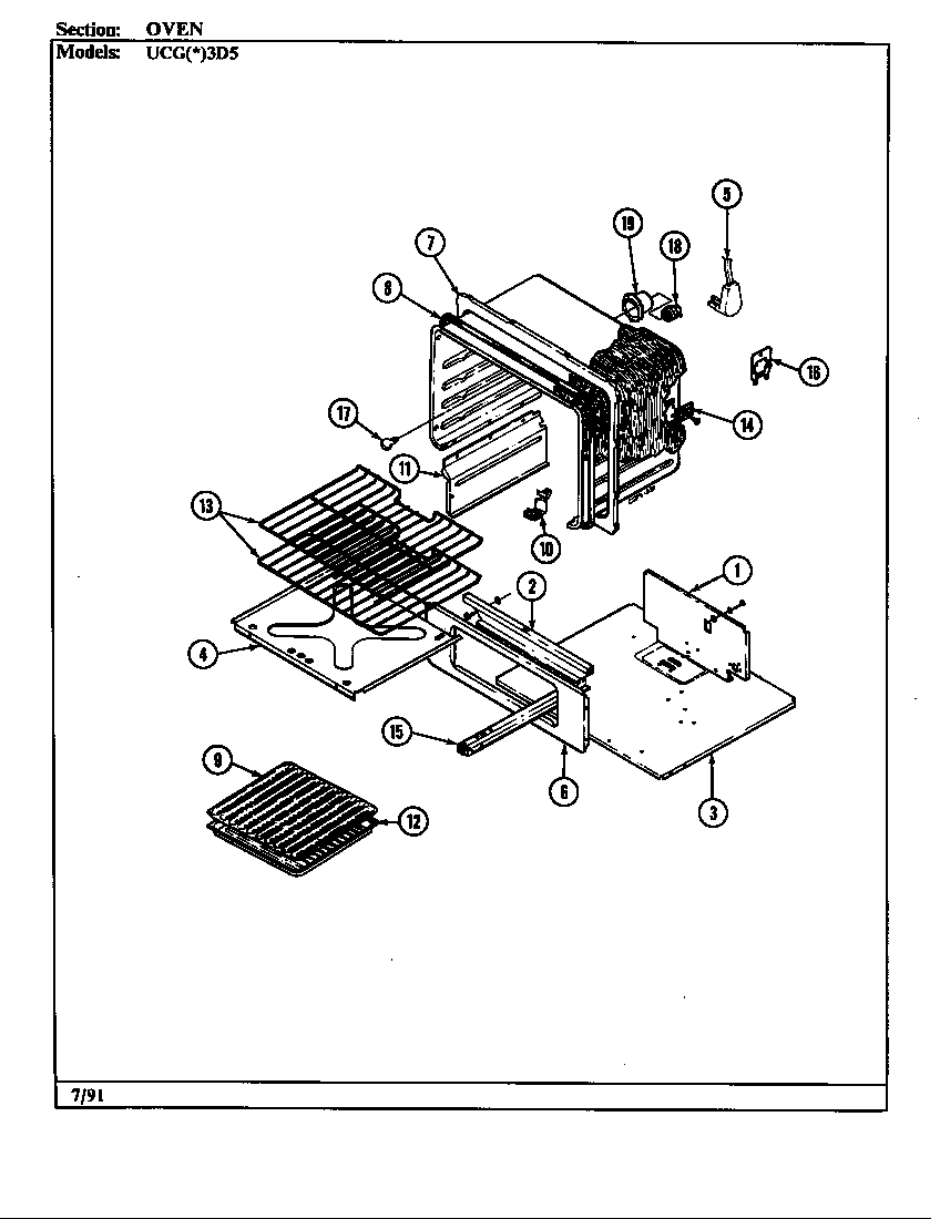 Crosley UCGW3D5NW-AD oven diagram