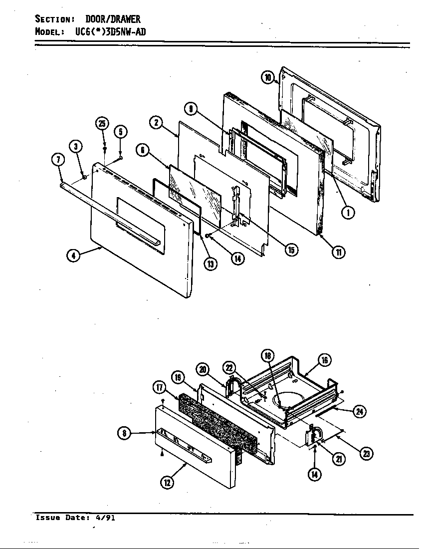 Crosley UCGW3D5NW-AD door/drawer (ucg*3d5nw-ad) (ucga3d5nw-ad) (ucgw3d5nw-ad) diagram