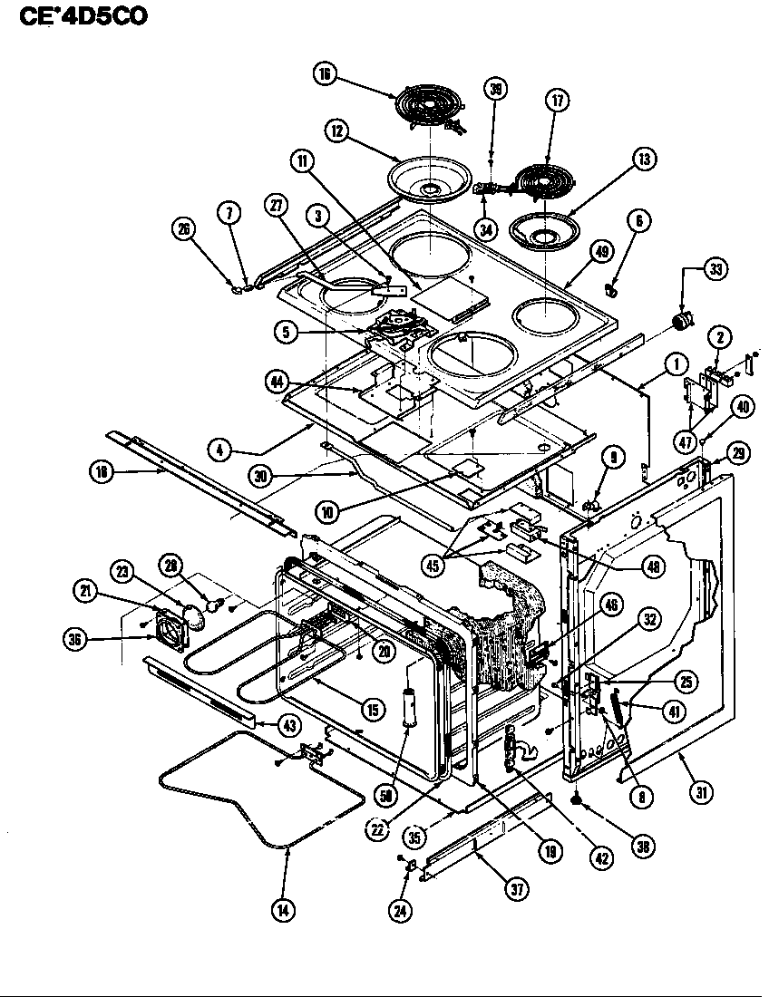 Crosley CEA4D59CO body diagram