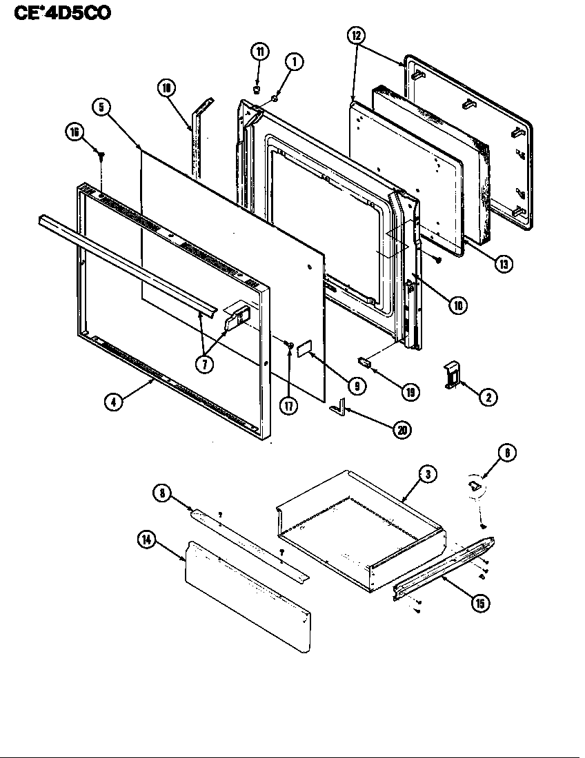Crosley CEA4D59CO door/drawer diagram