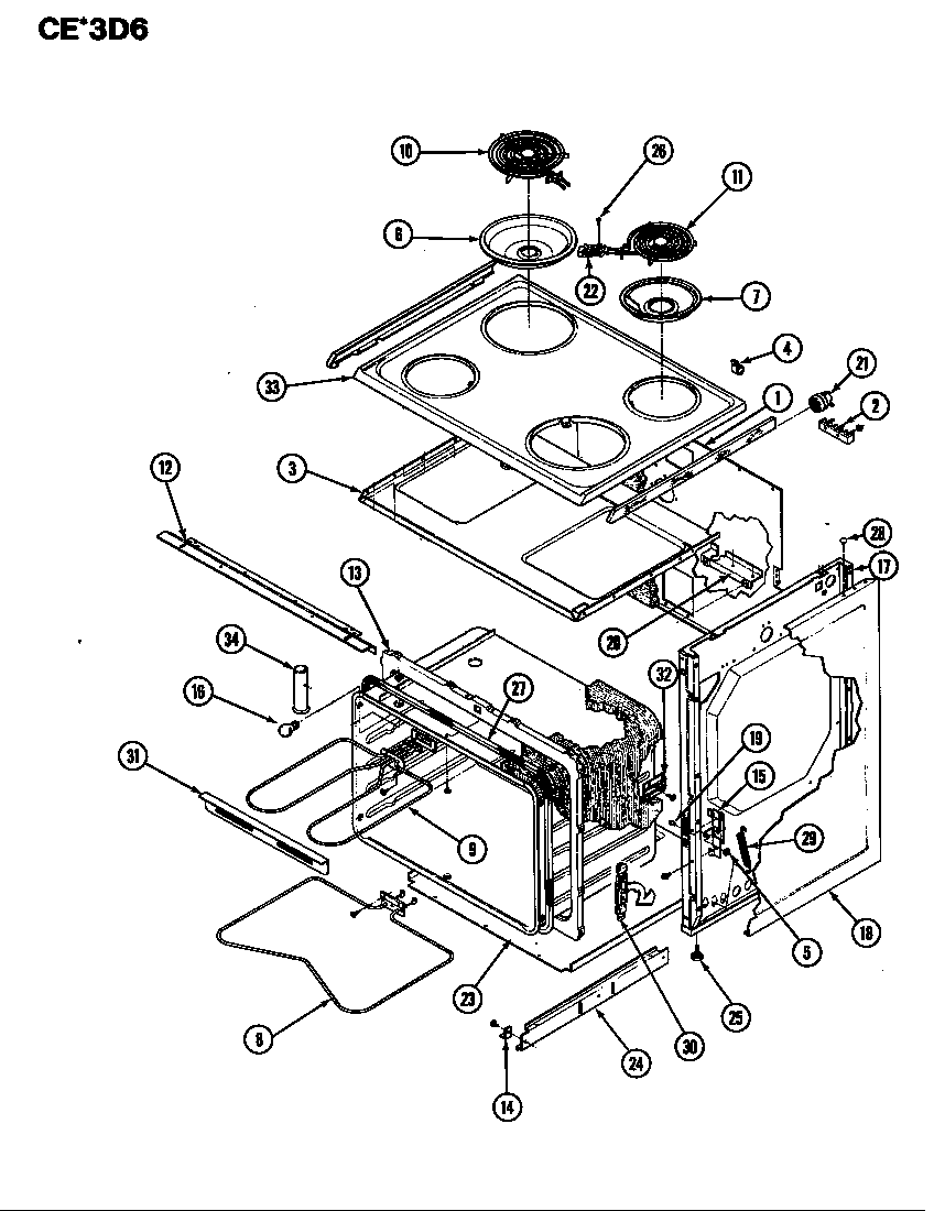 Crosley CEA3D6CV body diagram