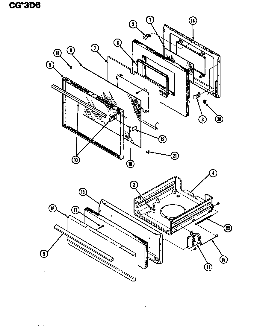 Crosley CGW3D6CVK door/drawer diagram