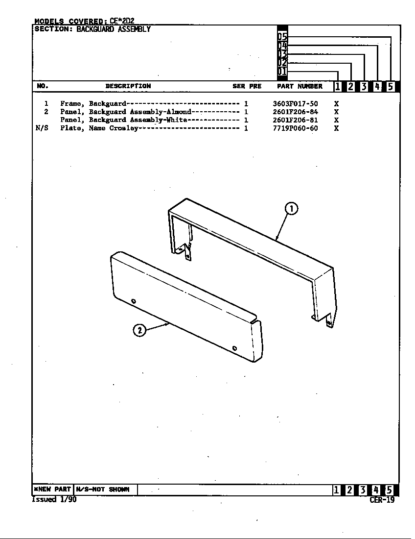 Crosley CEW2D2 control panel diagram