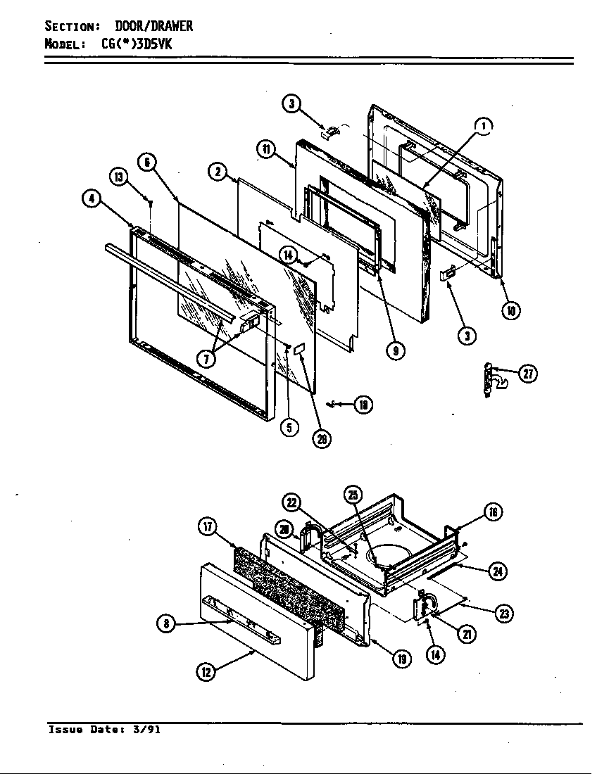 Crosley CGA3D5VK door/drawer (cg*3d5vk) (cga3d5vk) (cgw3d5vk) diagram