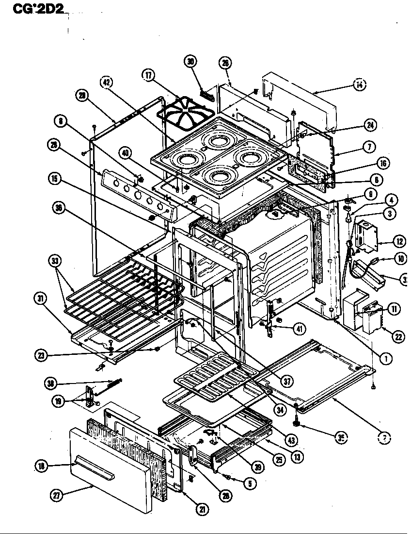 Crosley CGA2D2 body diagram
