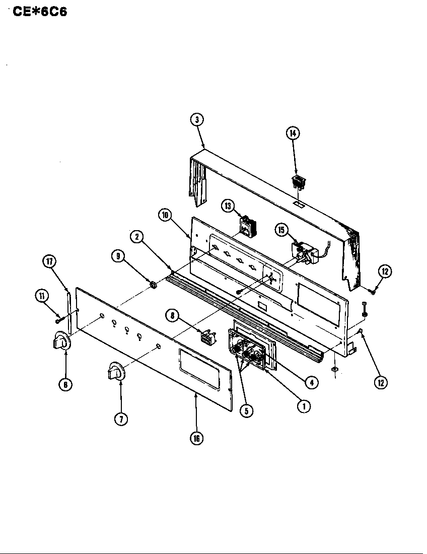 Crosley CEA6C6CW control panel diagram