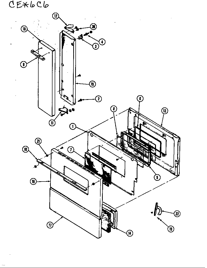 Crosley CEA6C6CW doors diagram