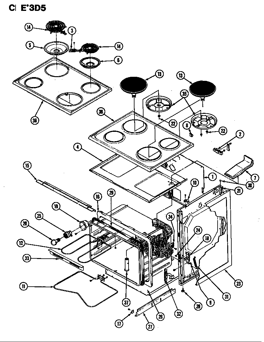 Crosley CEA3D5W body diagram