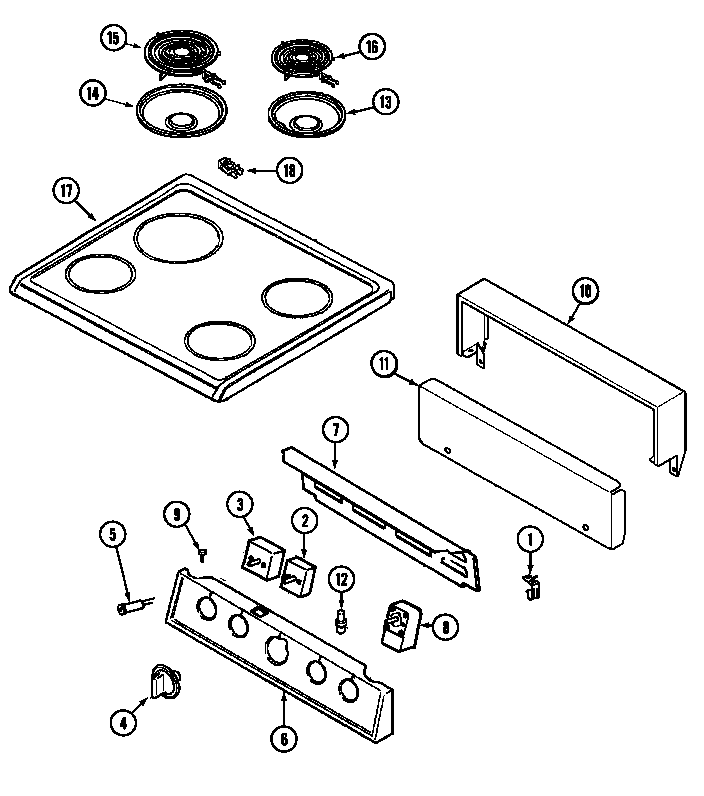 Jenn-Air H1500PRW top assembly diagram