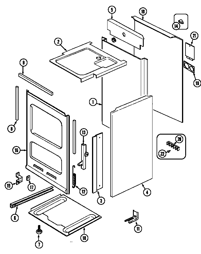 Jenn-Air H1500PRW body diagram