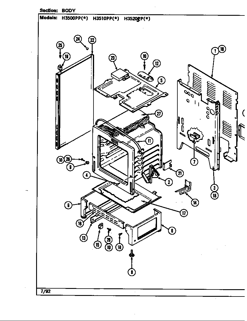 Hardwick H3510PPW body diagram