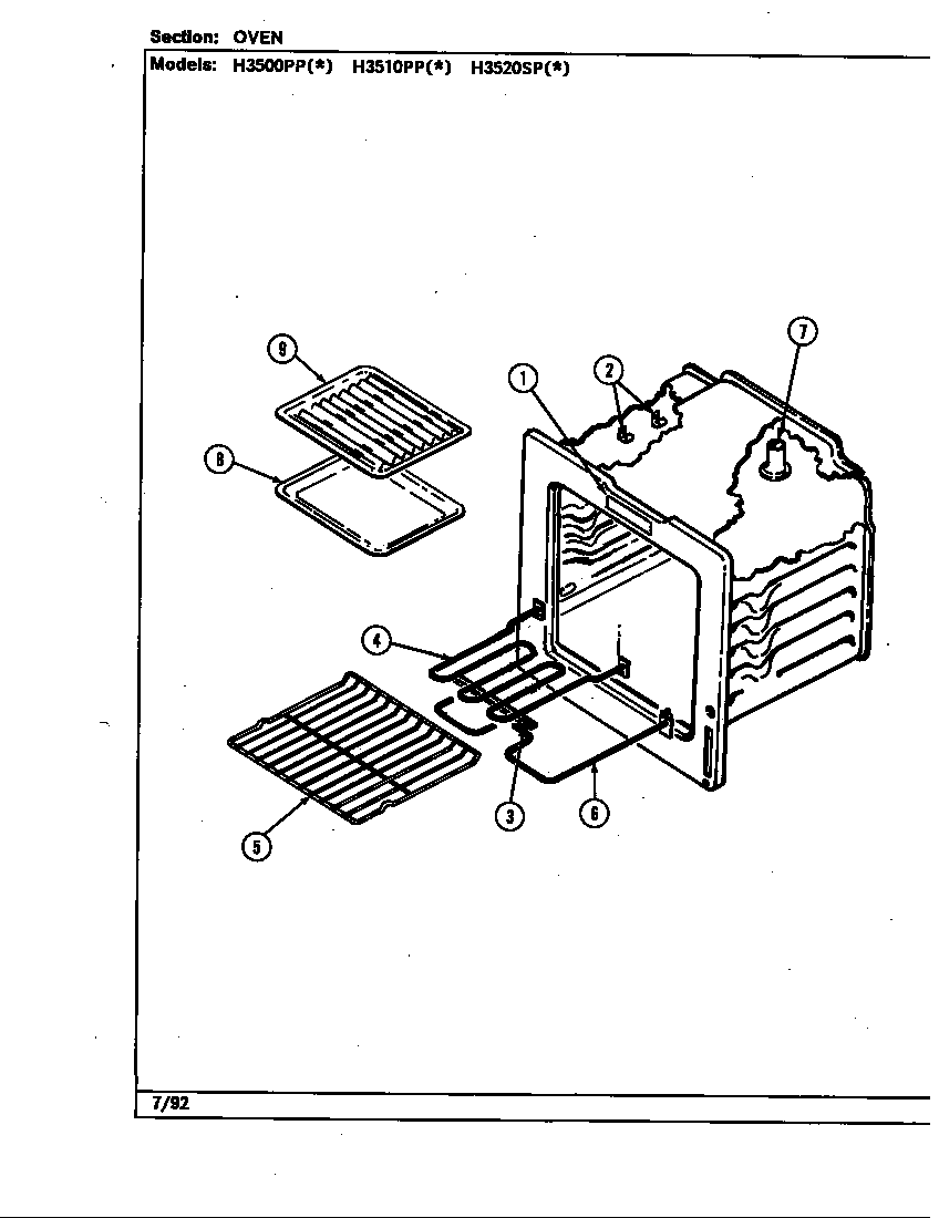 Hardwick H3510PPW oven diagram