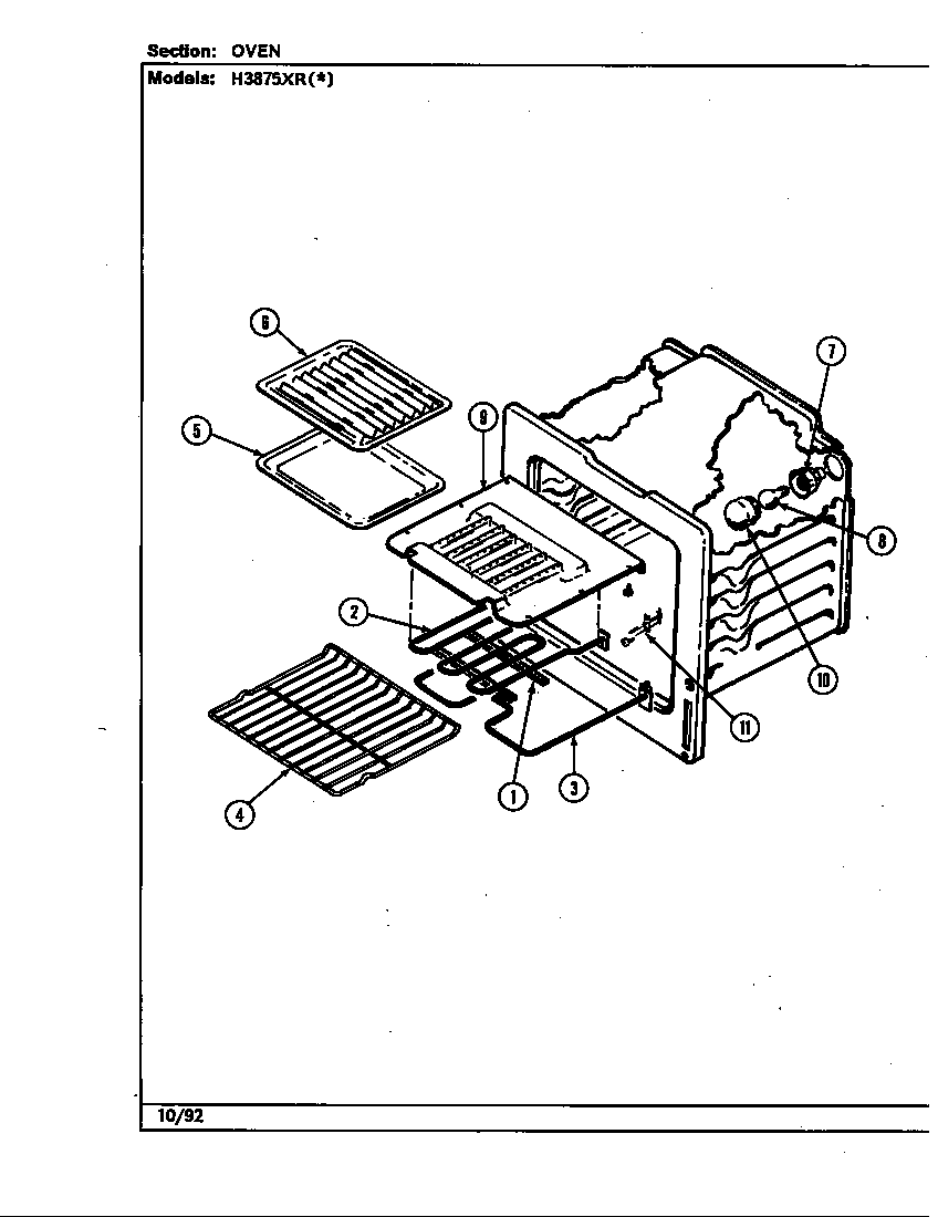 Hardwick H3875XRW oven diagram
