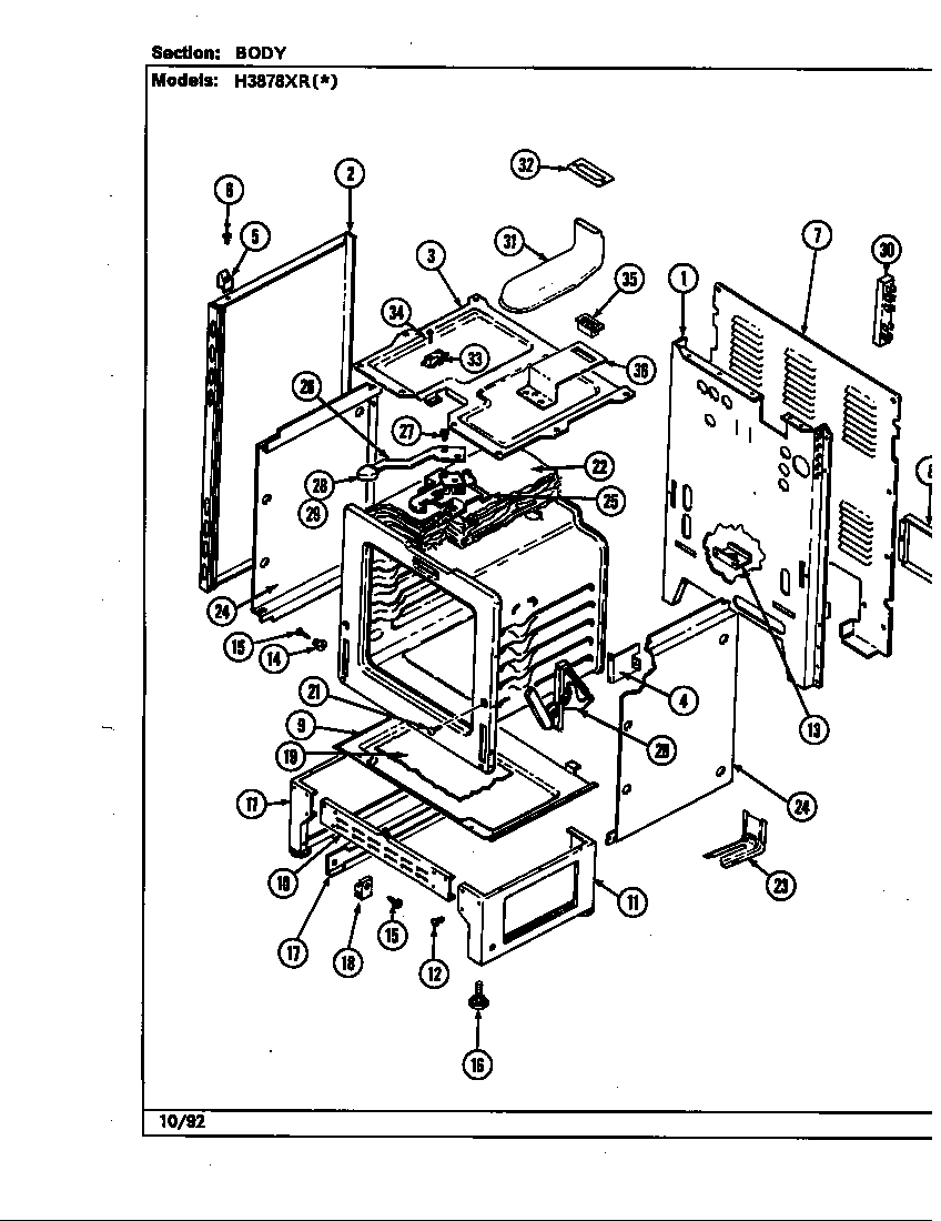 Hardwick H3878XRA body diagram