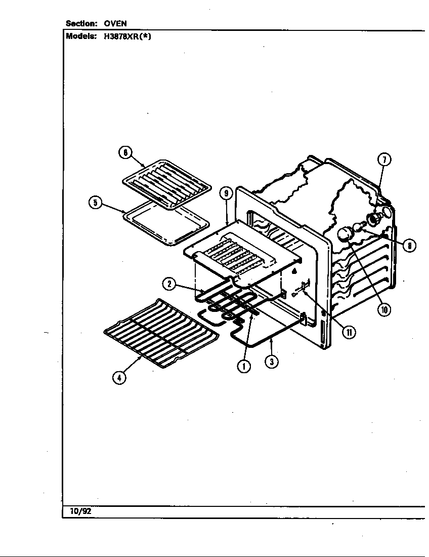 Hardwick H3878XRA oven diagram