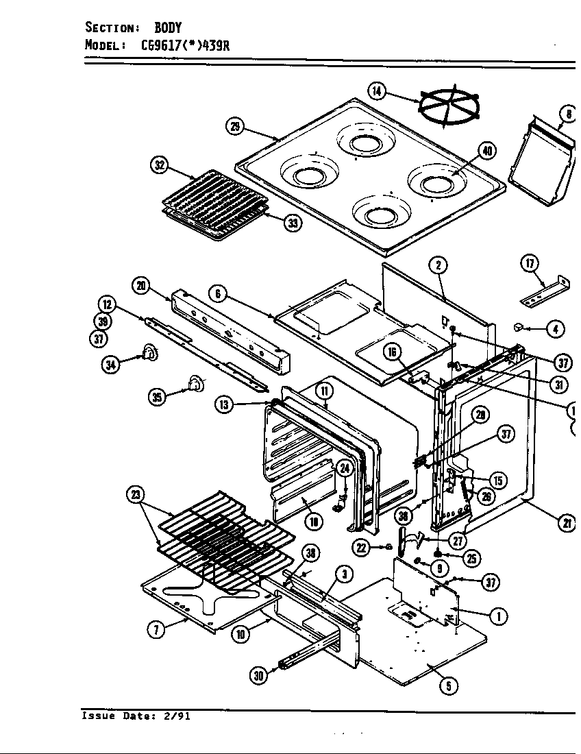 Hardwick CG9617A439R body diagram