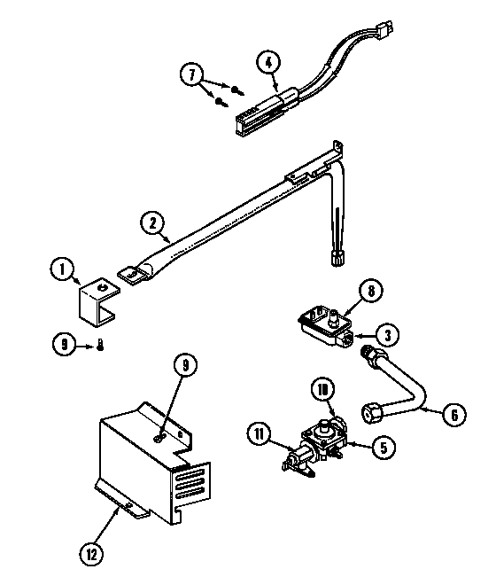 Maytag CWGA200AAB gas controls diagram