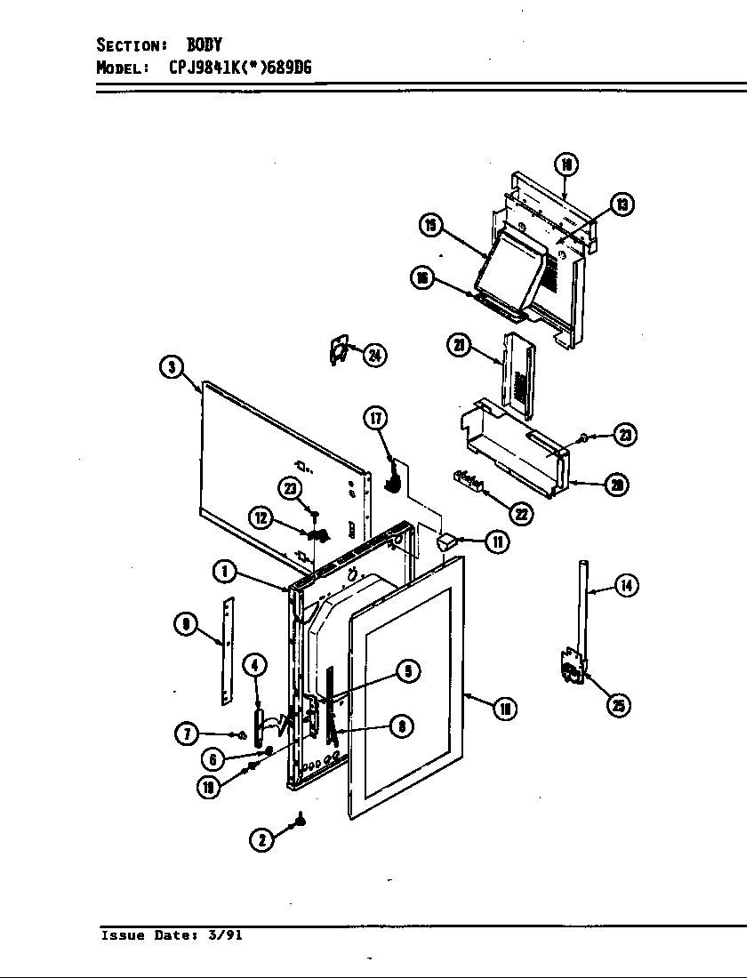 Hardwick CPJ9841KW689DG body diagram