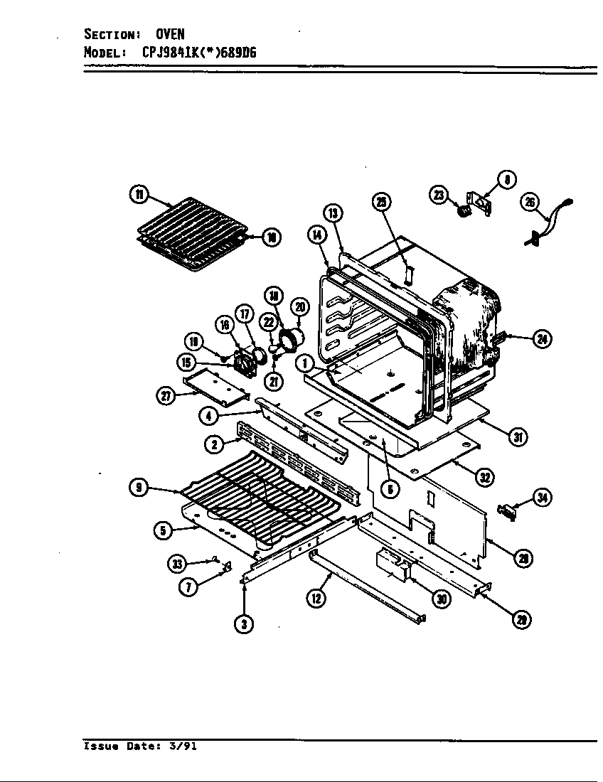 Hardwick CPJ9841KW689DG oven diagram