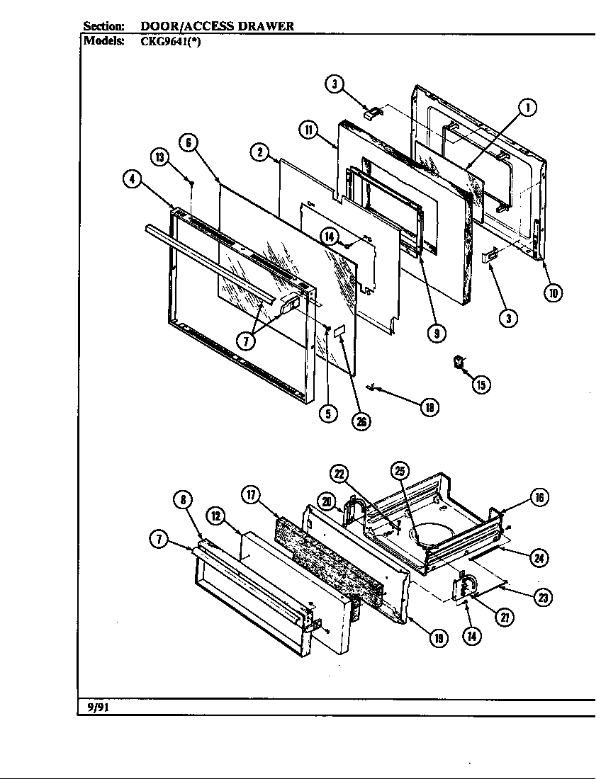Hardwick CKG9641W589RGC door/drawer diagram