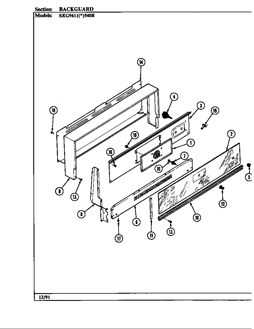 Hardwick SG9617A429R control panel (skg9611*540r) (skg9611a540r) (skg9611w540r) diagram