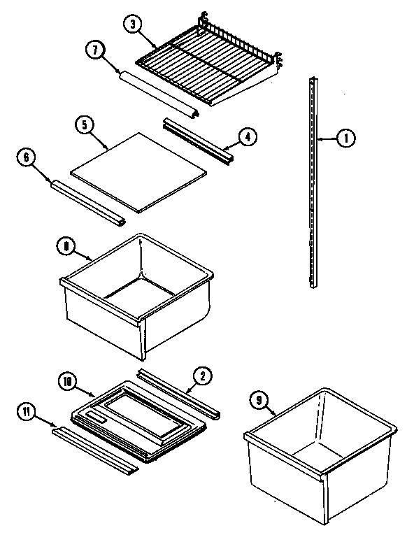 Admiral RSCA207AAM shelves & accessories diagram