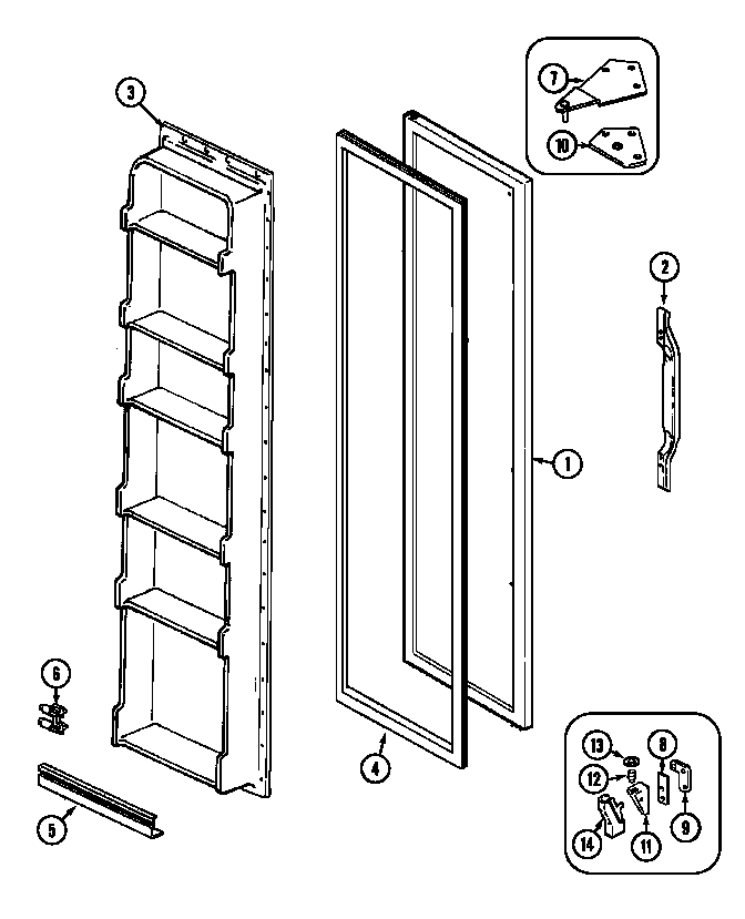 Admiral RSCA207AAM freezer door diagram