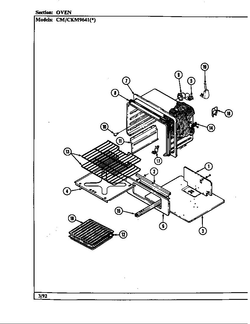 Hardwick CM9641A590R oven diagram