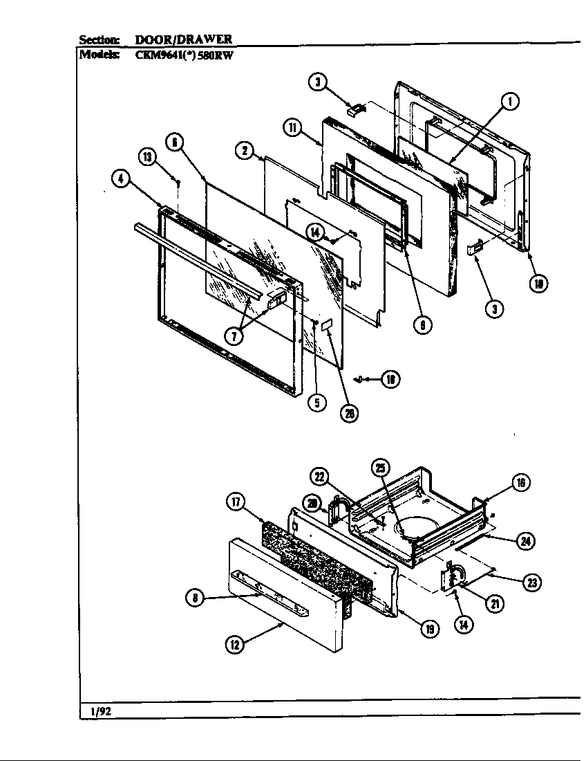 Hardwick CM9641A590R door/drawer (ckm9641*580rw) (ckm9641a580rw) (ckm9641w580rw) diagram