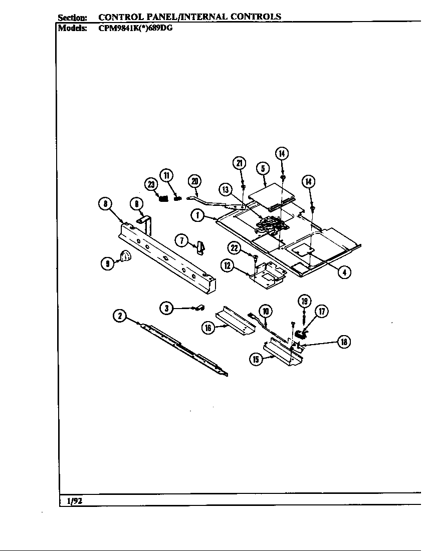 Hardwick CPM9841KW689DG internal controls diagram