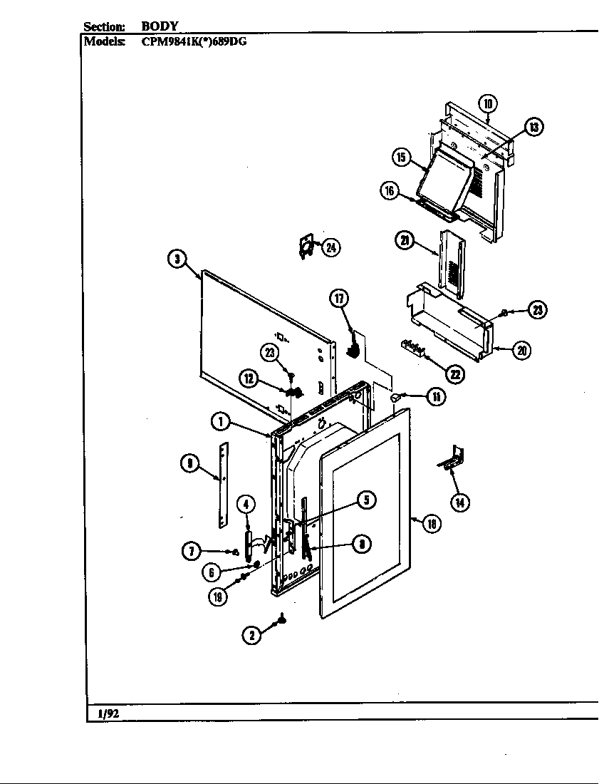 Hardwick CPM9841KW689DG body diagram