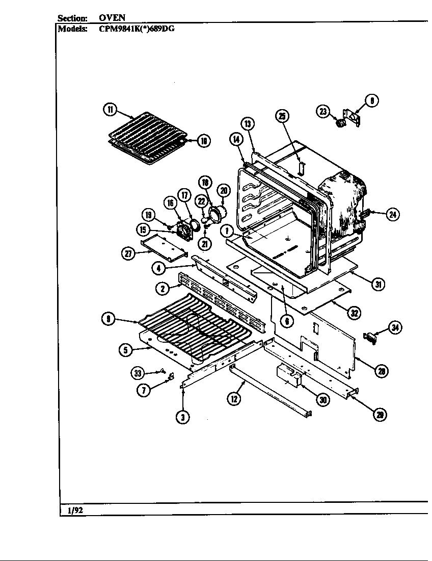Hardwick CPM9841KW689DG oven diagram