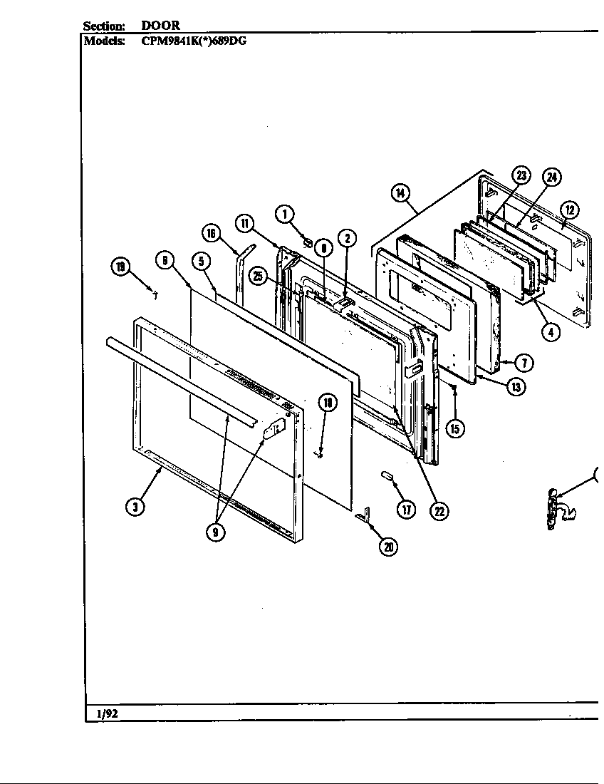Hardwick CPM9841KW689DG door diagram