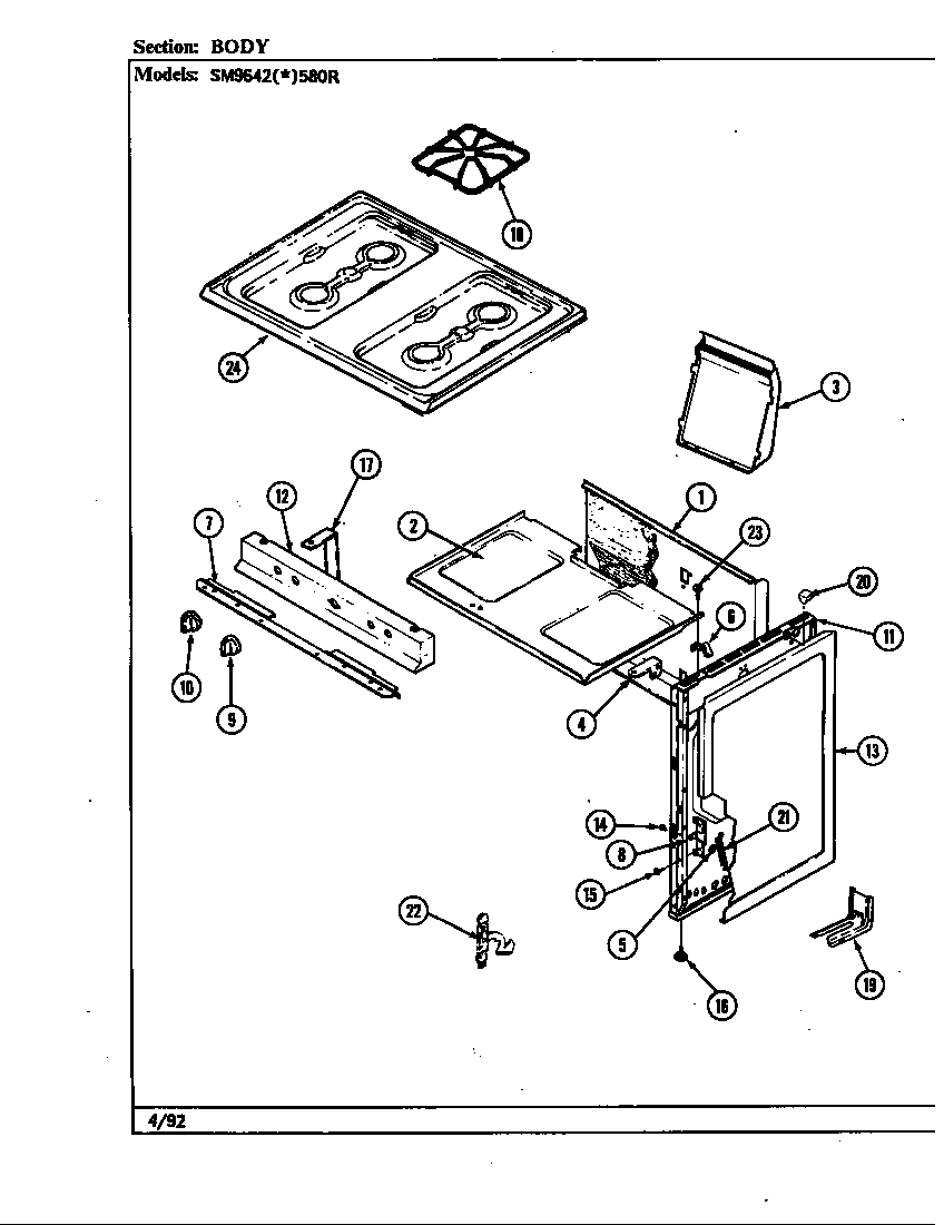 Hardwick SM9642W580R body diagram