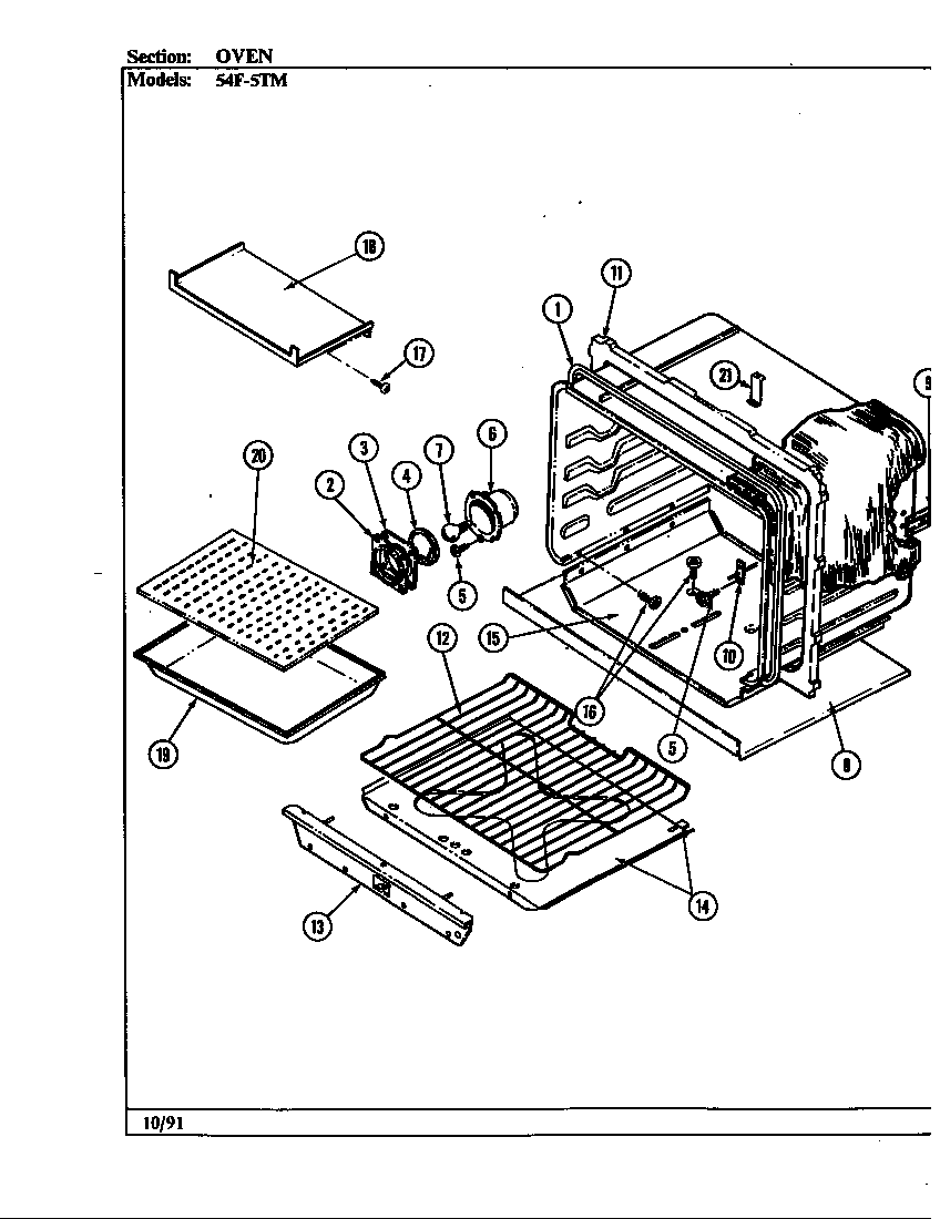 Magic Chef 54FN-5TVWM oven diagram