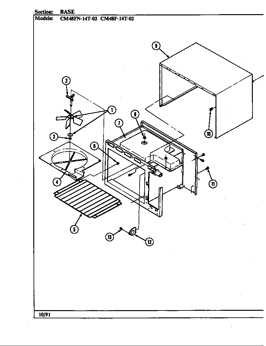 Magic Chef 54FN-5TVWM base (cm48fn-14t-02) diagram