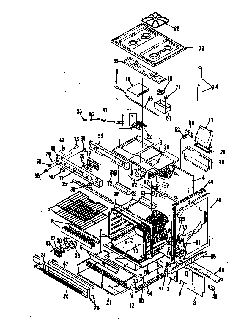 Magic Chef 64FB-3CKW body diagram