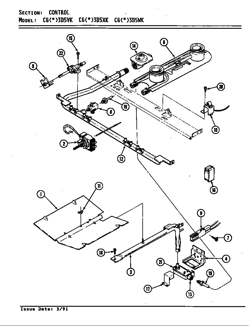 Crosley CGW3D5WK controls diagram