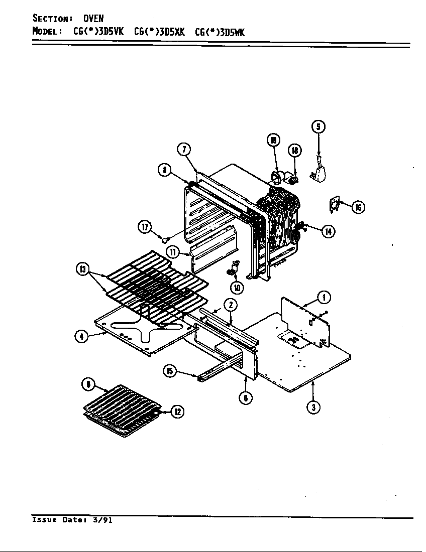 Crosley CGW3D5WK oven diagram