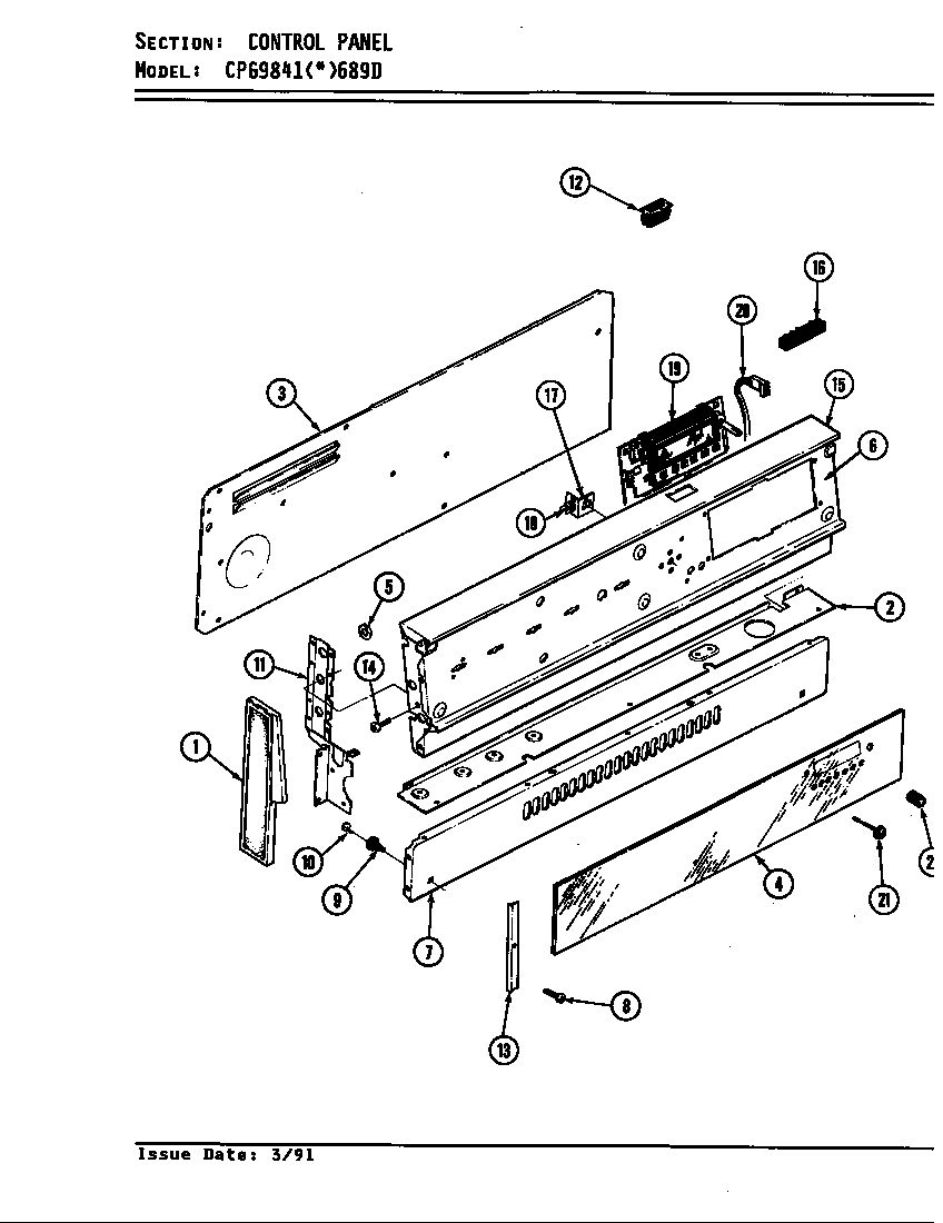 Hardwick CPG9841A689DQ control panel diagram