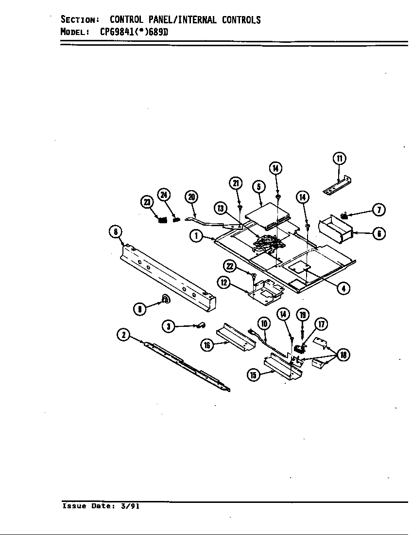 Hardwick CPG9841A689DQ internal controls diagram
