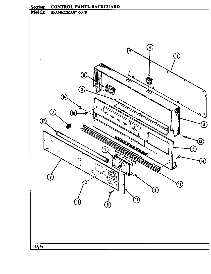 Hardwick SKG4622MGA639R control panel diagram