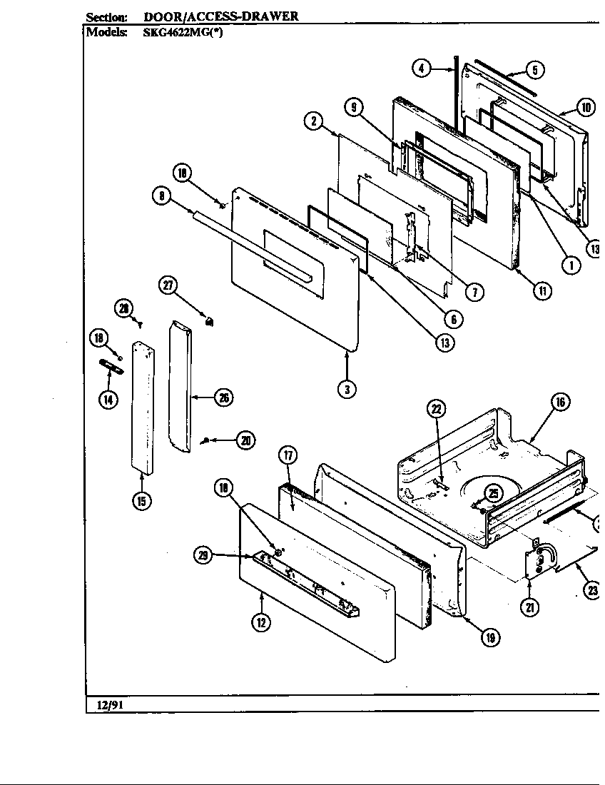 Hardwick SKG4622MGA639R door/drawer diagram