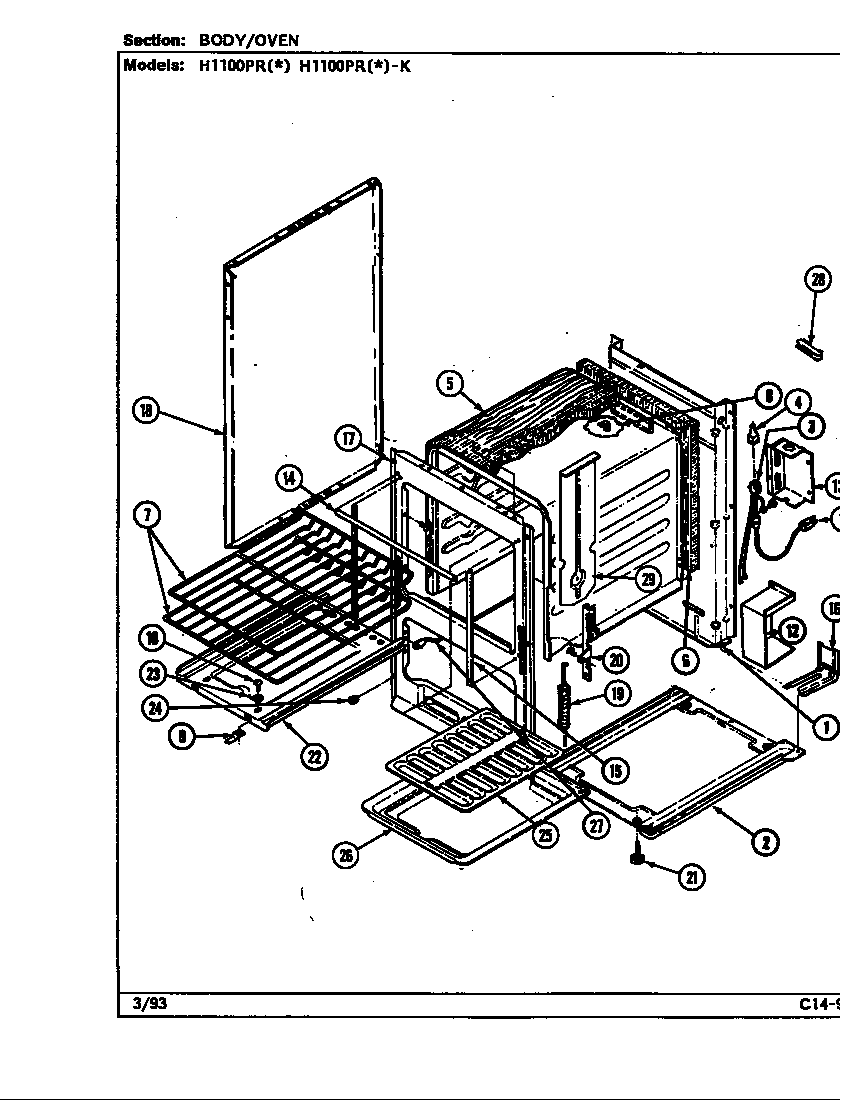 Hardwick H1100PRA body diagram