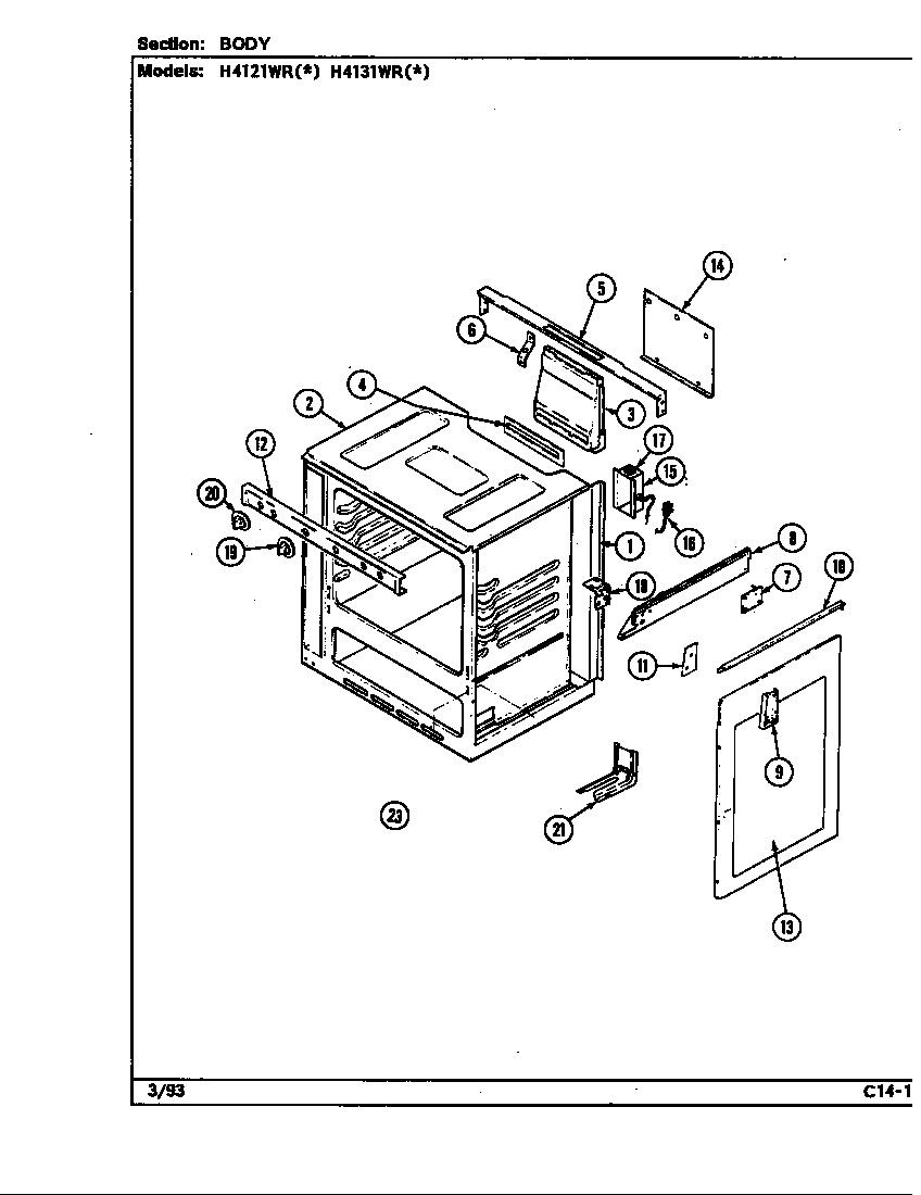 Hardwick H4131WRW body diagram