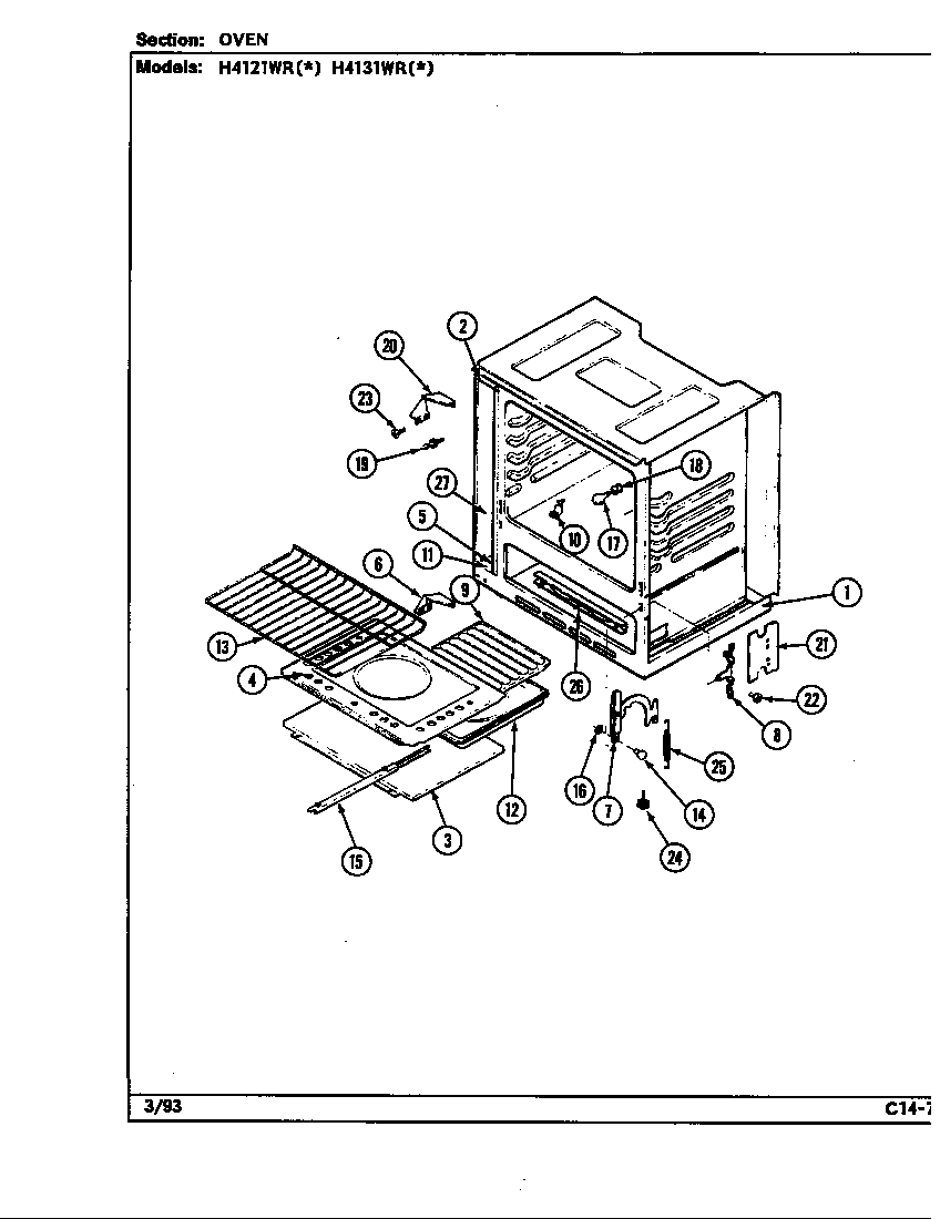 Hardwick H4131WRW oven diagram