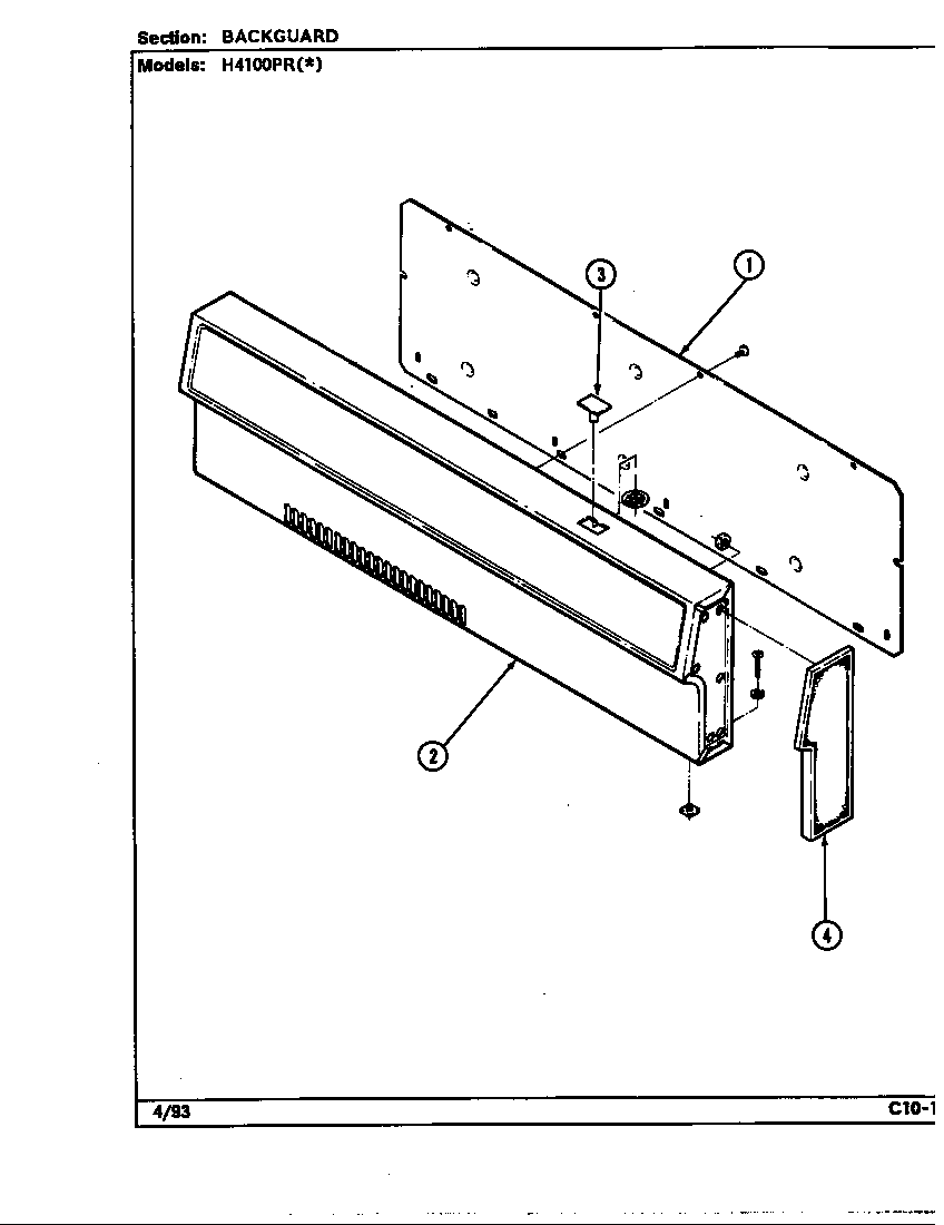 Hardwick H4100PRA control panel (h4100pr*) (h4100pra) (h4100prw) diagram
