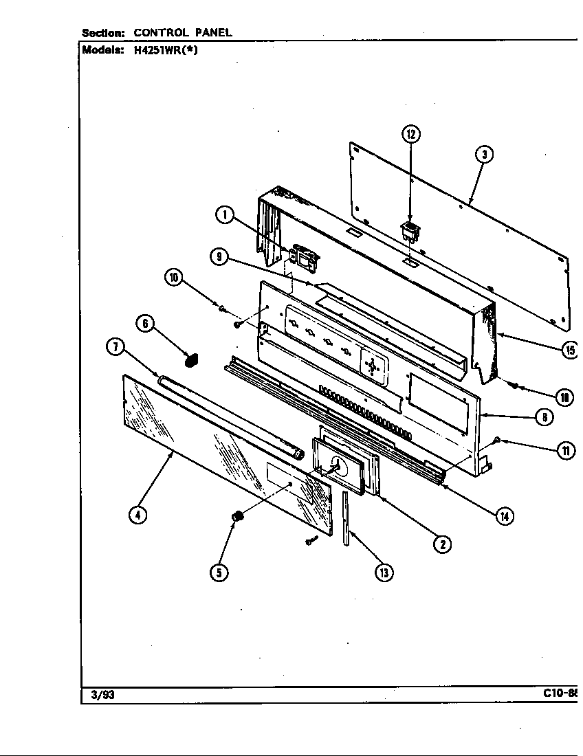 Hardwick H4100PRA control panel (h4251wr*) (h4251wra) (h4251wrw) diagram