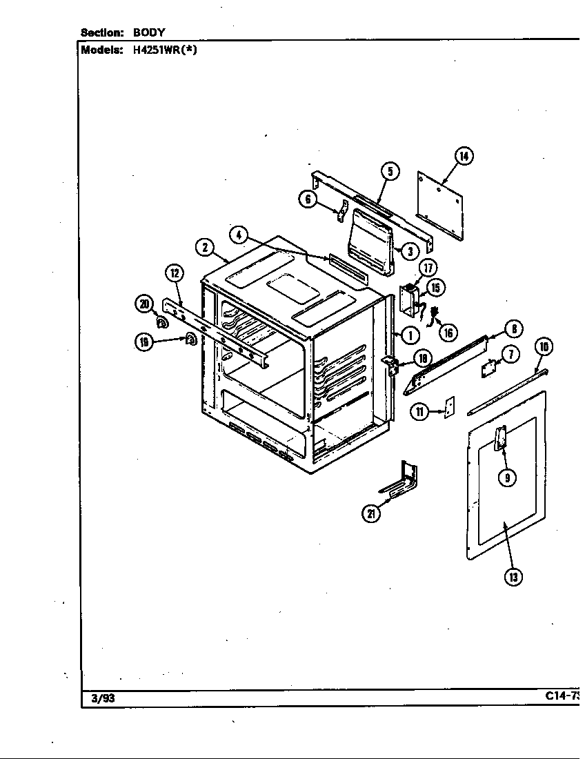 Hardwick H4100PRA body (h4251wr*) diagram